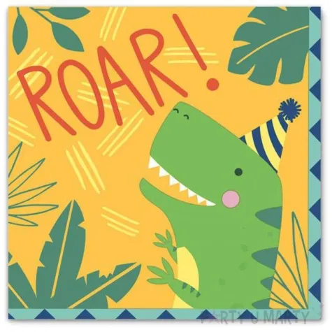 serwetki dinozaury amscan 33 cm 16 szt