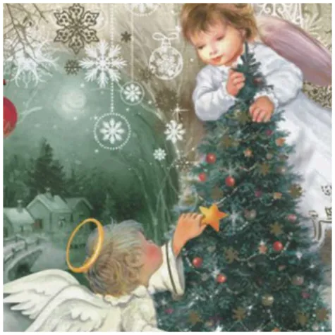 serwetki dwa aniolki i choinka maki 33 cm 20 szt