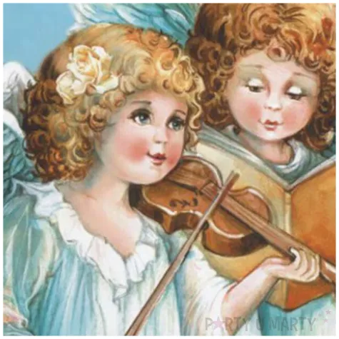 serwetki dwa spiewajace i grajace anioly maki 33 cm 20 szt