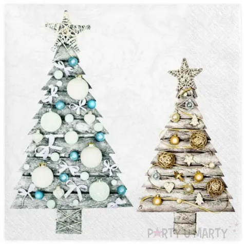 serwetki dwie recznie robione choinki maki 33 cm 20 szt