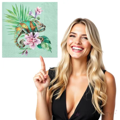 serwetki egzotyczny kameleon paw 33 cm 20 szt