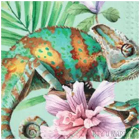 serwetki egzotyczny kameleon paw 33 cm 20 szt