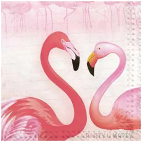 serwetki flamingi w stawie maki 33 cm 20 szt