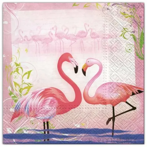 serwetki flamingi w stawie maki 33 cm 20 szt
