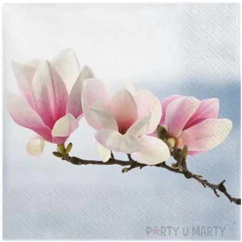 serwetki galazka magnolii blekitna maki 33 cm 20 szt