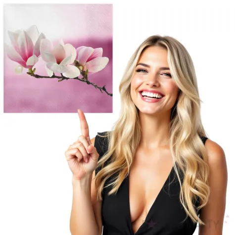 serwetki galazka magnolii rozowa maki 33 cm 20 szt