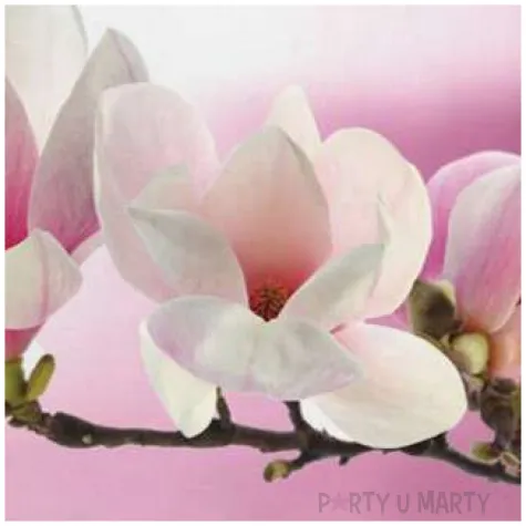 serwetki galazka magnolii rozowa maki 33 cm 20 szt