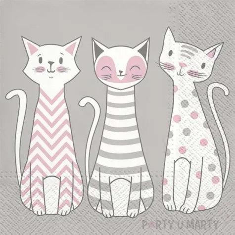 serwetki glam cats paw 33 cm 20 szt