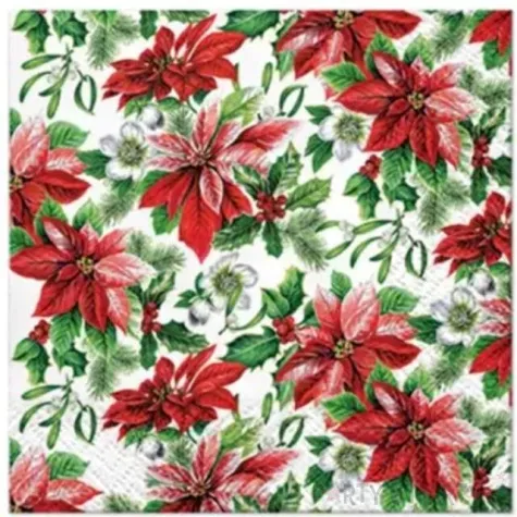 serwetki gwiazda betlejemska kolorowe paw 25 cm 20 szt