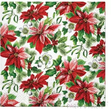 serwetki gwiazda betlejemska kolorowe paw 33 cm 20 szt