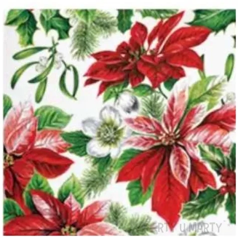 serwetki gwiazda betlejemska kolorowe paw 33 cm 20 szt