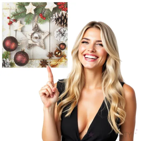 serwetki gwiazdka z dzwoneczkiem i bordowe bombki maki 33 cm 20 szt