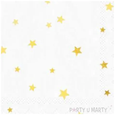 serwetki gwiazdki zlote biale partypal 33x33 cm 10 szt