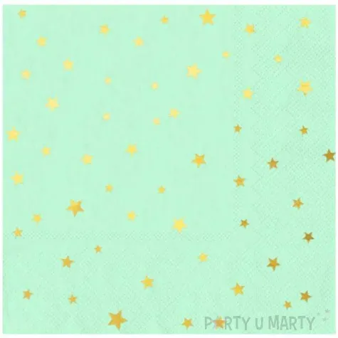 serwetki gwiazdki zlote mietowe partypal 33x33 cm 10 szt