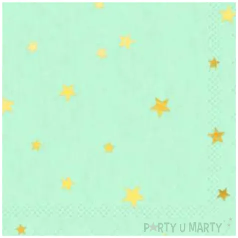 serwetki gwiazdki zlote mietowe partypal 33x33 cm 10 szt