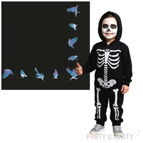 serwetki halloween kruki czarne amscan 33 cm 16 szt