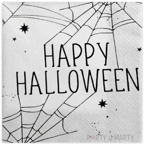 serwetki halloween straszne pajeczyny biale amscan 33 cm 16 szt