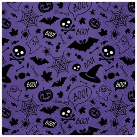 serwetki halloweenowe strachy fioletowe paw 33 cm 20 szt