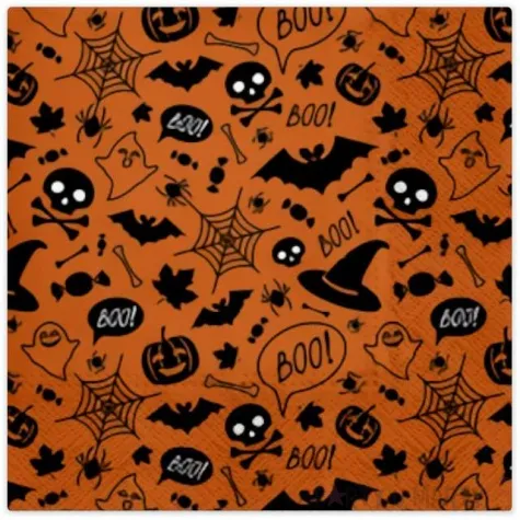 serwetki halloweenowe strachy pomaranczowe paw 33 cm 20 szt