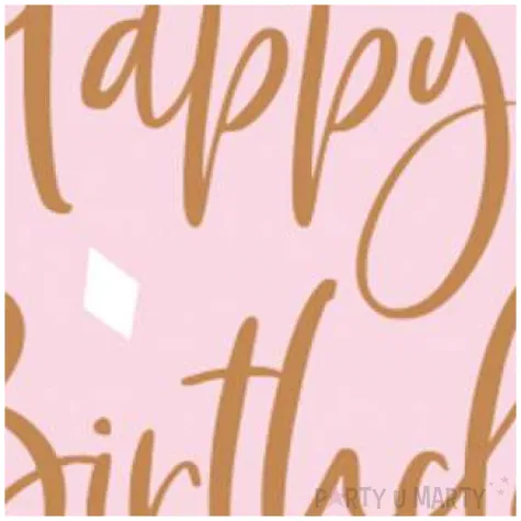 serwetki happy birthday amscan rozowo zloto 33 cm 16 szt