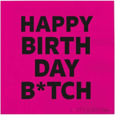 serwetki happy birthday bitch rozowe folat 33 cm 20 szt