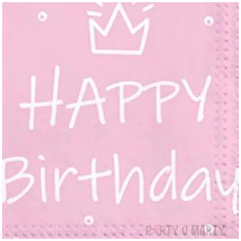 serwetki happy birthday kropki rozowe 33 cm 20 szt