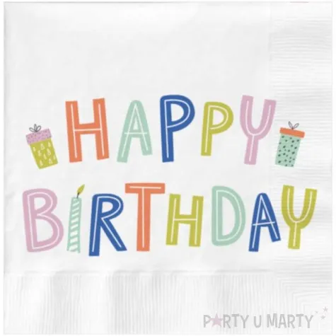 serwetki happy birthday mix folat 33 cm 20 szt