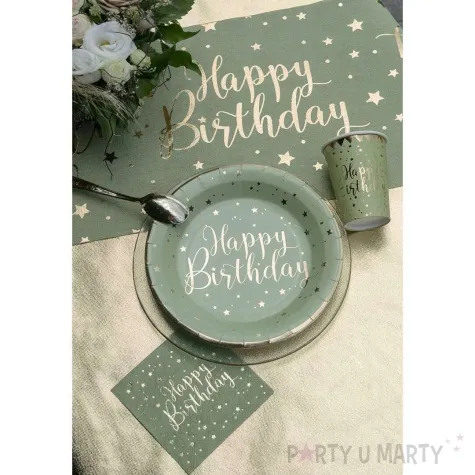 serwetki happy birthday oliwkowy santex 25 cm 20 szt