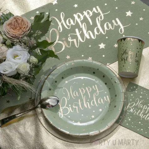 serwetki happy birthday oliwkowy santex 25 cm 20 szt