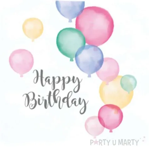 serwetki happy birthday pastel amscan 33 cm 20 szt