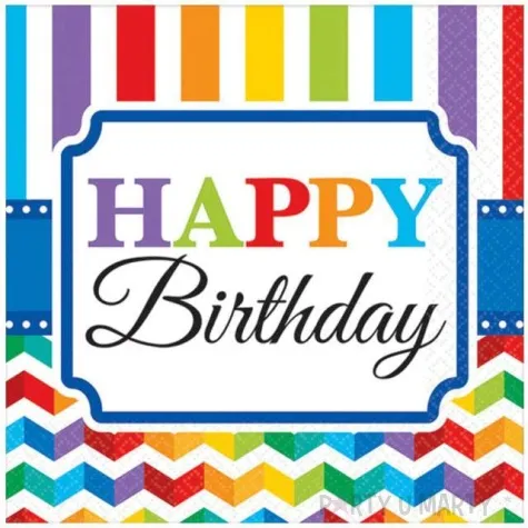 serwetki happy birthday rainbow 25 cm 16 szt