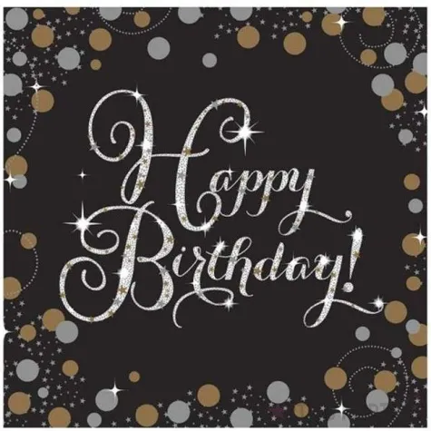 serwetki happy birthday sparkling celebrations gold amscan 33 cm 16 szt