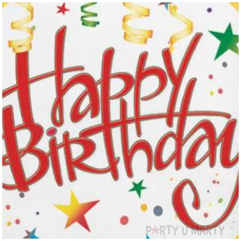 serwetki happy birthday w paski maki 33 cm 20 szt