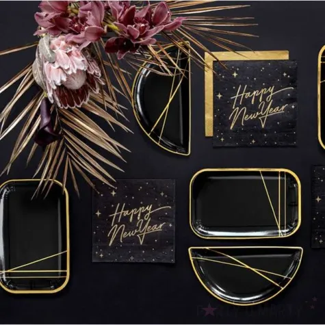 serwetki happy new year czarne partydeco 33 cm 20 szt
