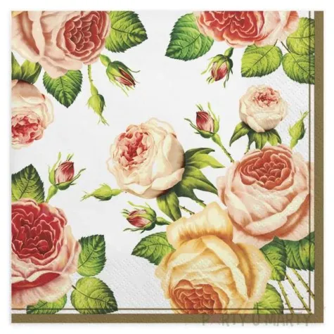 serwetki herbaciane roze maki 33 cm 20 szt