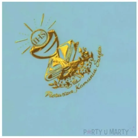 serwetki i komunia blekitno zlote gajo 33 cm 20 szt