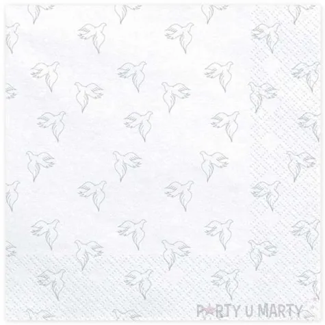 serwetki i komunia swieta golabek biale partydeco 33 cm 20 szt