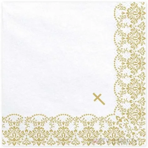 serwetki i komunia swieta zloty partydeco 33 cm 20 szt