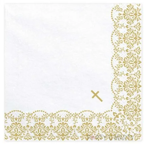 serwetki i komunia zloty ornament partypal 33 cm 20 szt