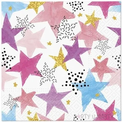 serwetki imprezowe gwiazdki paw 33 cm 20 szt