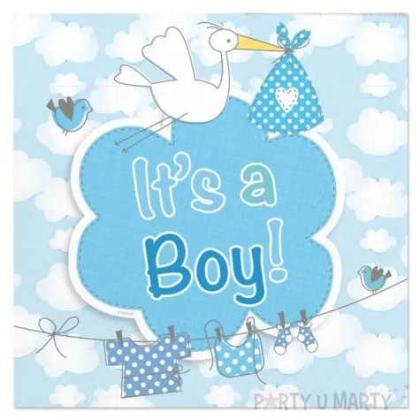 serwetki its a boy bocian i chmurki blekitny folat 25 cm 20 szt