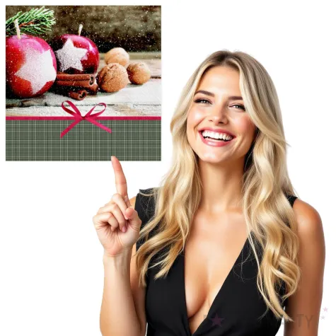 serwetki jablka z cynamonem i orzechami maki 33 cm 20 szt