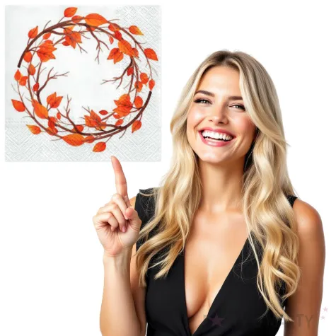 serwetki jesienne liscie biale paw 33 cm 20 szt