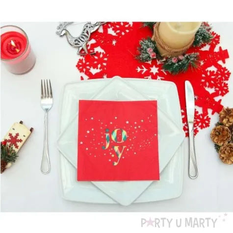 serwetki joy swiateczne czerwony godan 33 cm 20 szt