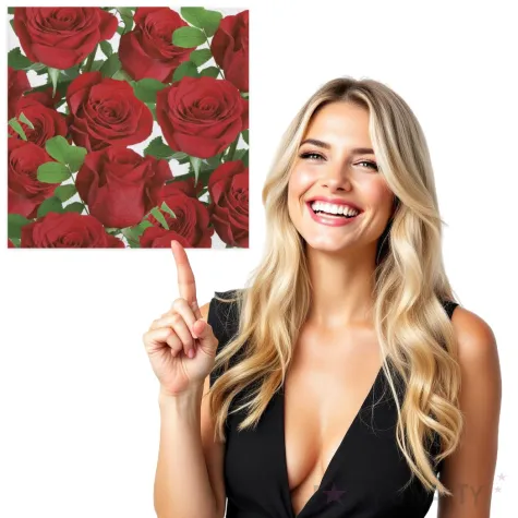 serwetki klasyczne czerwone roze maki 33 cm 20 szt