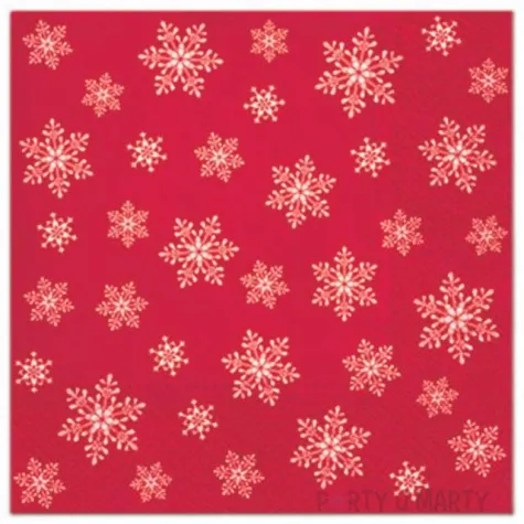 serwetki klasyczne platki sniegu czerwone paw 33 cm 20 szt