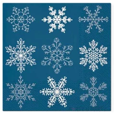 serwetki klasyczne platki sniegu granatowe paw 33 cm 20 szt