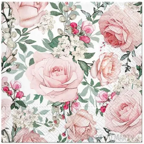 serwetki klasyczne roze paw 33 cm 20 szt