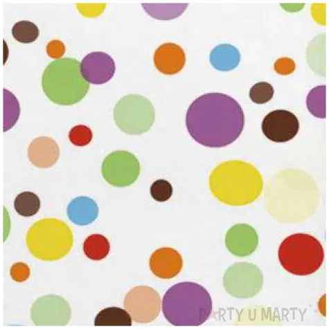 serwetki kolorowe kropki maki 33 cm 20 szt