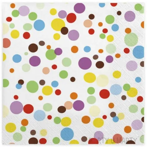 serwetki kolorowe kropki maki 33 cm 20 szt
